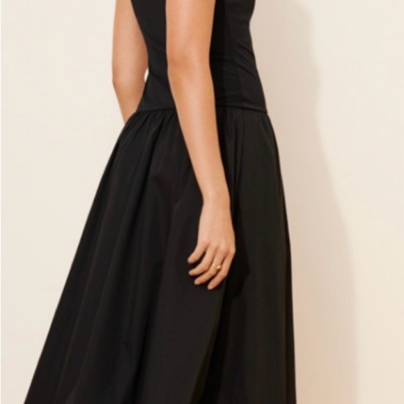 BY ANTHROPOLOGIE SQUARE-NECK TWOFER MIDI DRESS size L - Picture 4 of 13